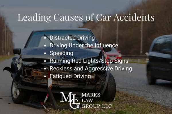 image of a car accident listing the leading causes